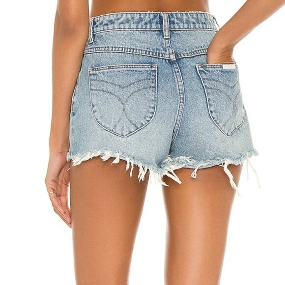 #50 NWT ROLLA'S Mirage High Rise Loose Fit Short in Sylvie Blue - Picture 4 of 7